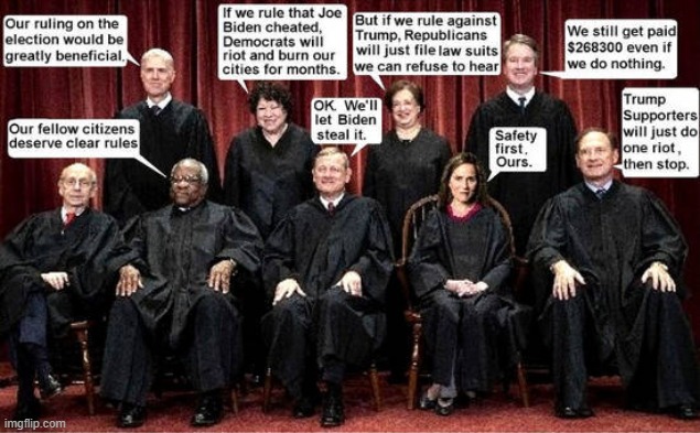 All Supreme Court Justices are weak  minded Fools, Except Thomas he has a Mind and Balls | image tagged in supreme court,corruption,memes | made w/ Imgflip meme maker