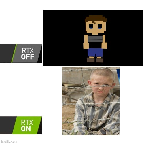 The crying child is a lot like the boy in the stripped pajamas | image tagged in rtx,fnaf,stripped pajamas | made w/ Imgflip meme maker