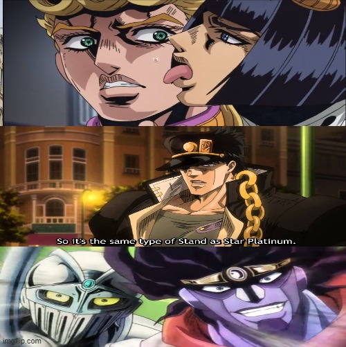 So it is same emote of star platinum | image tagged in memes,guy holding cardboard sign | made w/ Imgflip meme maker