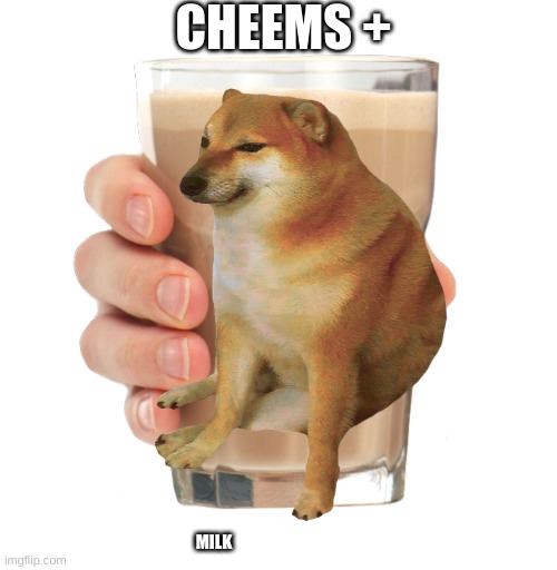 CHEEMS + MILK | made w/ Imgflip meme maker