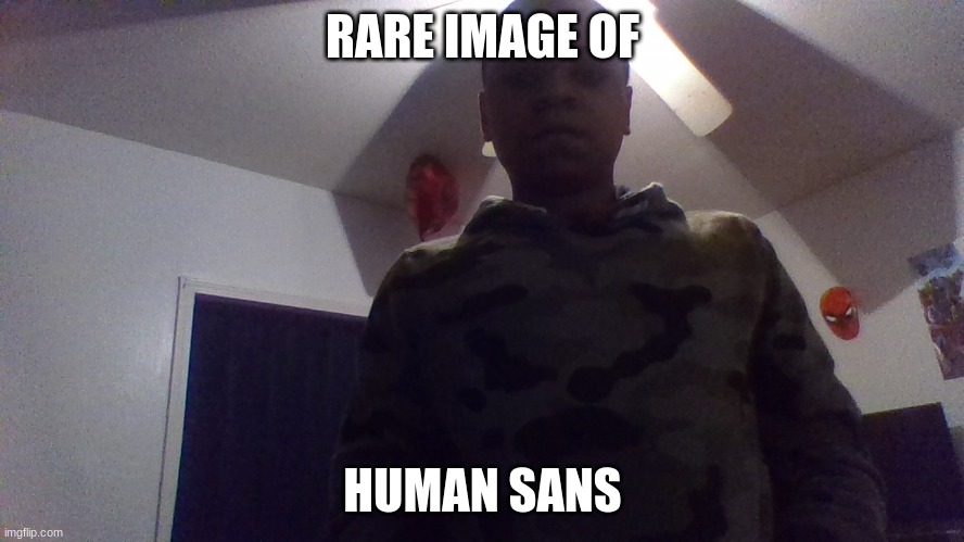 human sans with a camo hoodie | RARE IMAGE OF; HUMAN SANS | made w/ Imgflip meme maker
