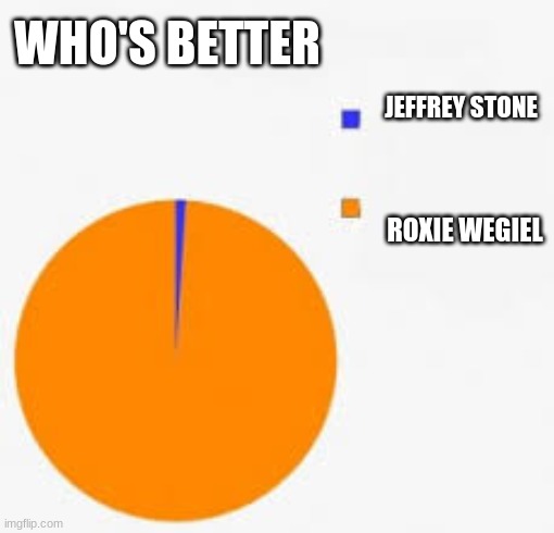 Pie Chart Meme | JEFFREY STONE WHO'S BETTER ROXIE WEGIEL | image tagged in pie chart meme | made w/ Imgflip meme maker