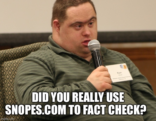 DID YOU REALLY USE SNOPES.COM TO FACT CHECK? | made w/ Imgflip meme maker