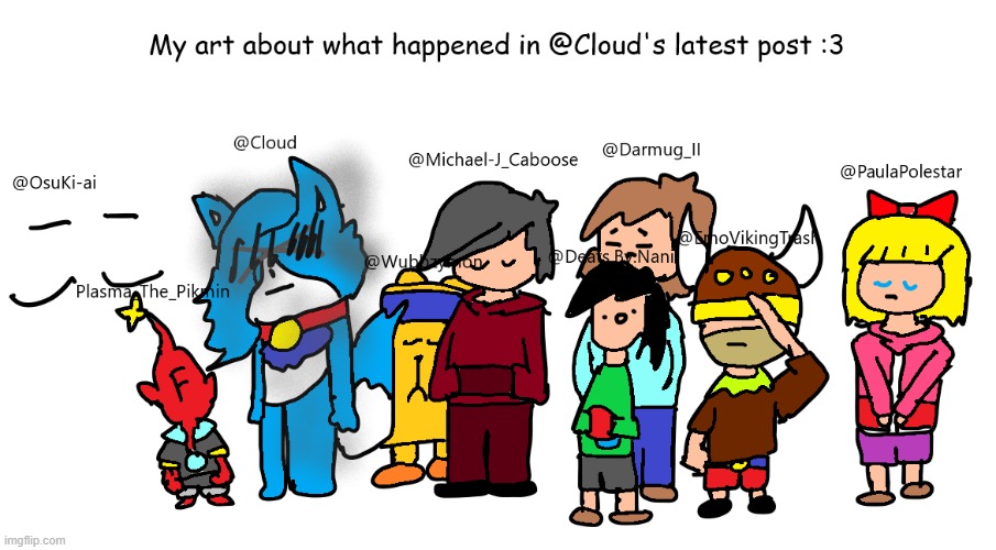 Join pressing F in cloud's latest post! >:3 | image tagged in drawings | made w/ Imgflip meme maker