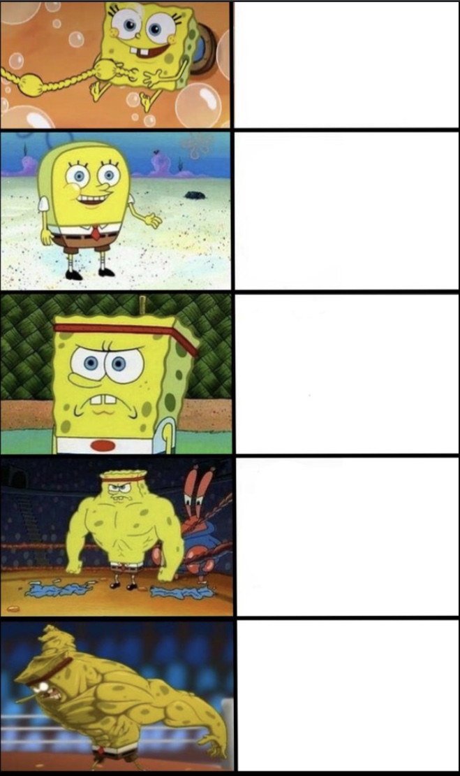 High Quality Evolving SpongeBob Blank Meme Template