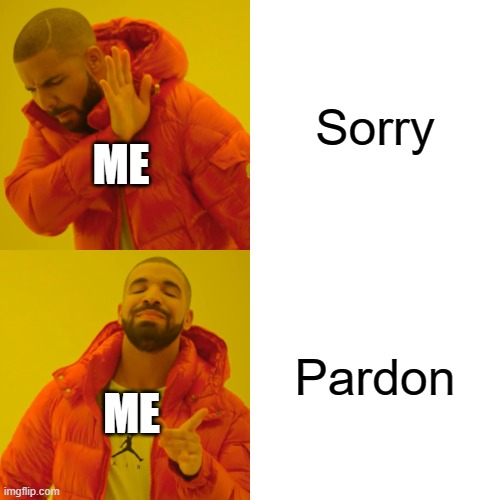 I'm bored | Sorry; ME; Pardon; ME | image tagged in memes,drake hotline bling | made w/ Imgflip meme maker