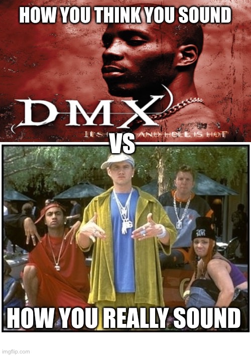 DMX vs B Rad G | HOW YOU THINK YOU SOUND; VS; HOW YOU REALLY SOUND | image tagged in jokes,funny memes | made w/ Imgflip meme maker