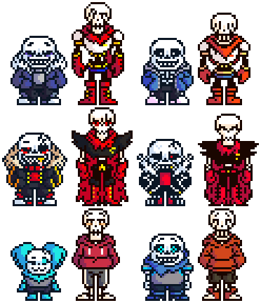 Undertale AUs Canon + Fanon Blank Meme Template