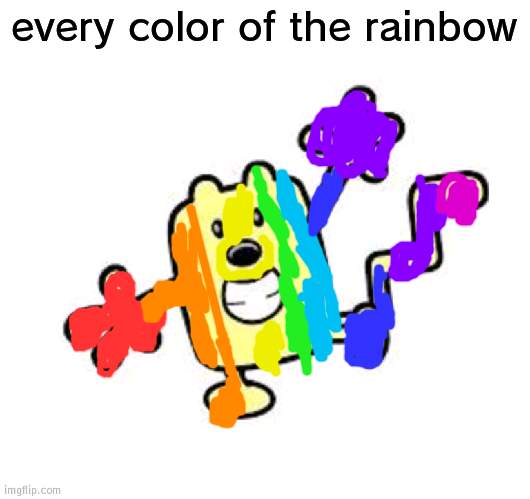 Wubbzy rainbow | every color of the rainbow | image tagged in exercise with wubbzy,rainbow | made w/ Imgflip meme maker
