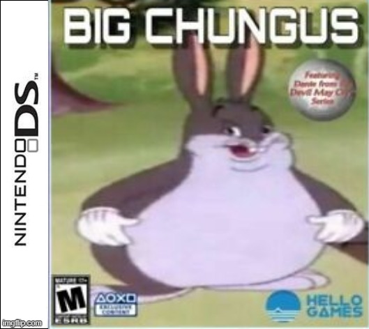 Big Chungus on the DS | image tagged in big chungus,ds | made w/ Imgflip meme maker