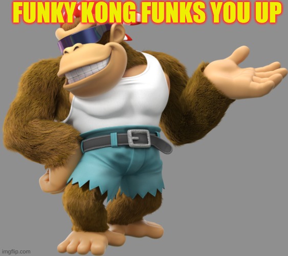 Funky Kong | FUNKY KONG FUNKS YOU UP | image tagged in funky kong | made w/ Imgflip meme maker
