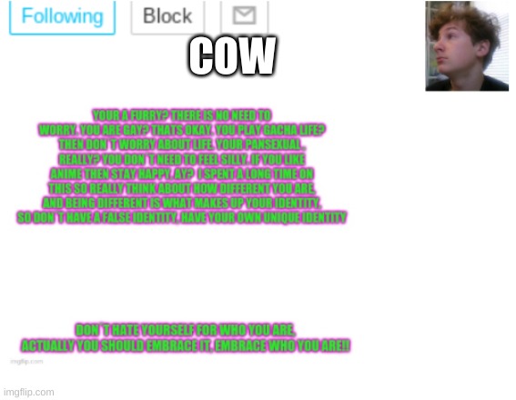 NoobPanda´s announcment template | COW | image tagged in noobpanda s announcment template | made w/ Imgflip meme maker