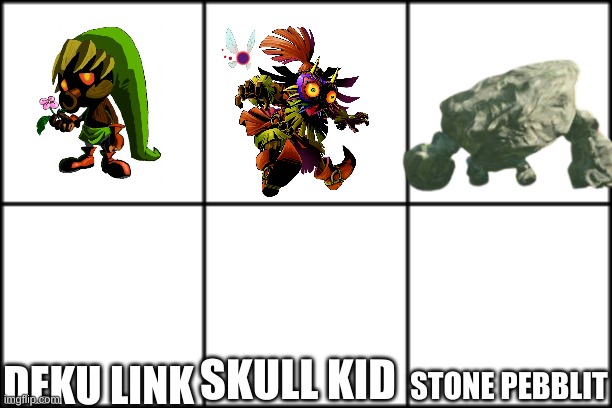 3 by 2 Square | SKULL KID DEKU LINK STONE PEBBLIT | image tagged in 3 by 2 square | made w/ Imgflip meme maker