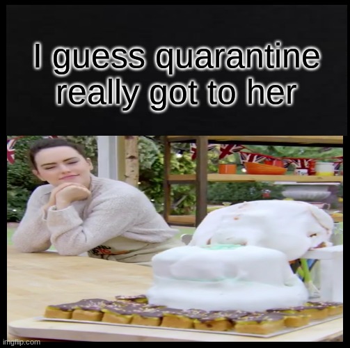 Toilet Cake | I guess quarantine really got to her | image tagged in daisy ridley | made w/ Imgflip meme maker