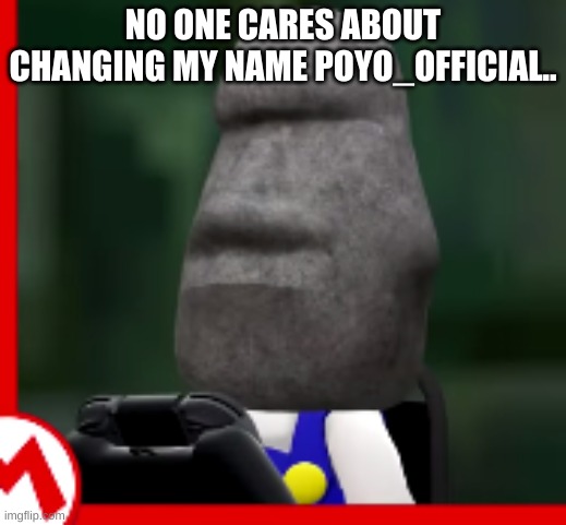 Bruh | NO ONE CARES ABOUT CHANGING MY NAME POYO_OFFICIAL.. | image tagged in bruh | made w/ Imgflip meme maker