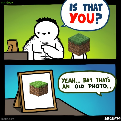 *SNiff* | image tagged in is that you,minecraft,grass,old,meme | made w/ Imgflip meme maker