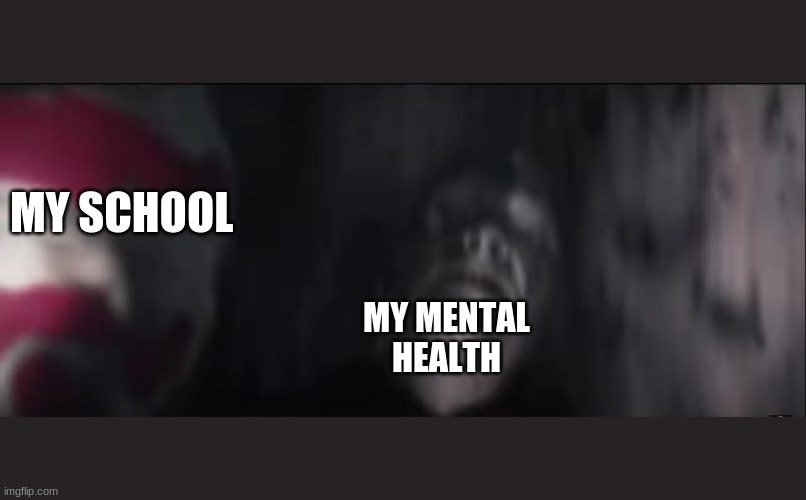 Vision vs White Vision | MY SCHOOL; MY MENTAL HEALTH | image tagged in wandavision | made w/ Imgflip meme maker