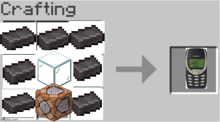 Minecraft Crafting Template | image tagged in minecraft crafting template,minecraft,nokia 3310 | made w/ Imgflip meme maker