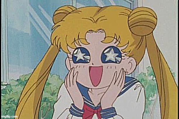 Sailor Moon Sparkly Eyes | image tagged in sailor moon sparkly eyes | made w/ Imgflip meme maker