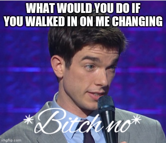 . | WHAT WOULD YOU DO IF YOU WALKED IN ON ME CHANGING | image tagged in bitch no | made w/ Imgflip meme maker