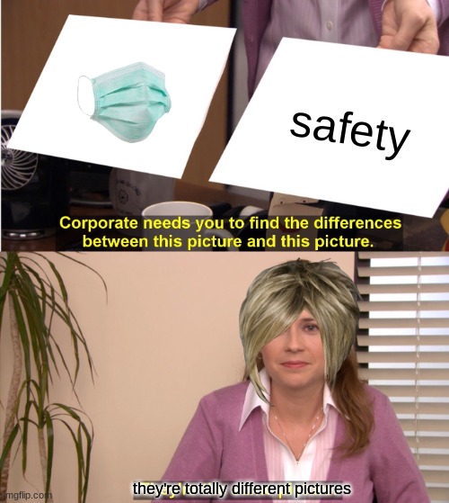 Karen Pam | safety; they're totally different pictures | image tagged in memes,they're the same picture | made w/ Imgflip meme maker