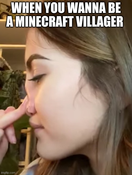 When You wanna | WHEN YOU WANNA BE A MINECRAFT VILLAGER | image tagged in minecraft,minecraft villagers | made w/ Imgflip meme maker