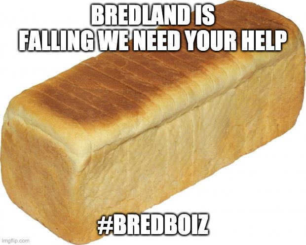 Breadddd | BREDLAND IS FALLING WE NEED YOUR HELP; #BREDBOIZ | image tagged in breadddd | made w/ Imgflip meme maker