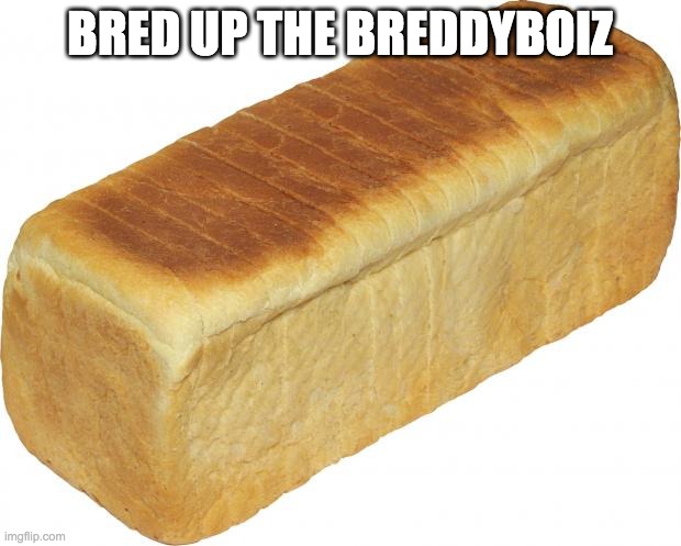 Breadddd | BRED UP THE BREDDYBOIZ | image tagged in breadddd | made w/ Imgflip meme maker