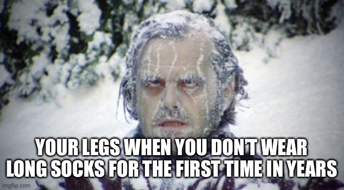 Chilly Legs | YOUR LEGS WHEN YOU DON’T WEAR LONG SOCKS FOR THE FIRST TIME IN YEARS | image tagged in memes | made w/ Imgflip meme maker