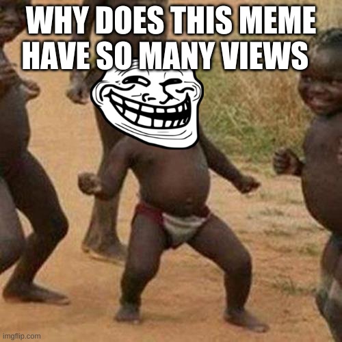 Third World Success Kid Meme | WHY DOES THIS MEME HAVE SO MANY VIEWS | image tagged in memes,third world success kid | made w/ Imgflip meme maker