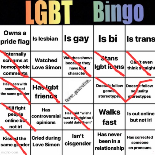 LGBTQ bingo | image tagged in lgbtq bingo | made w/ Imgflip meme maker