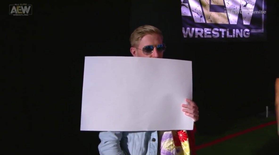 Orange Cassidy Holding A Blank Sign(First Custom) Blank Meme Template