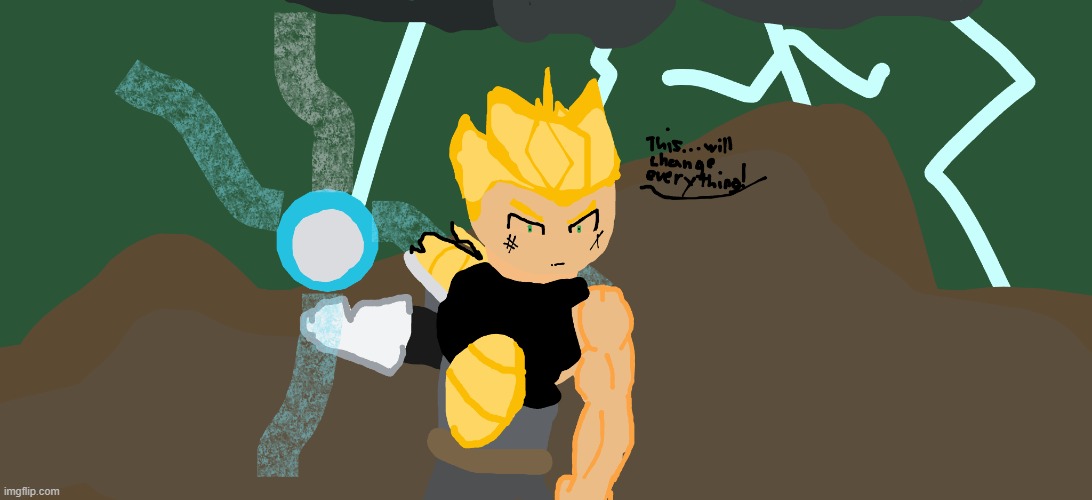 Cirin as a super saiyan! | image tagged in super saiyan,saiyan,uh oh | made w/ Imgflip meme maker
