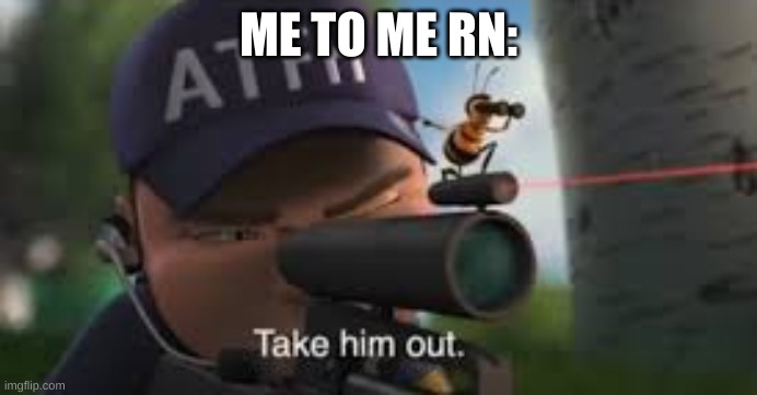Take him out | ME TO ME RN: | image tagged in take him out | made w/ Imgflip meme maker