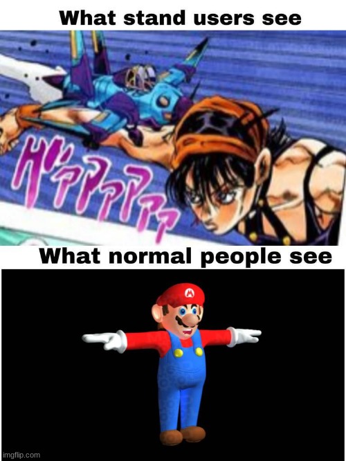 image tagged in t pose,jojo's bizarre adventure,shitpost,jojo meme | made w/ Imgflip meme maker