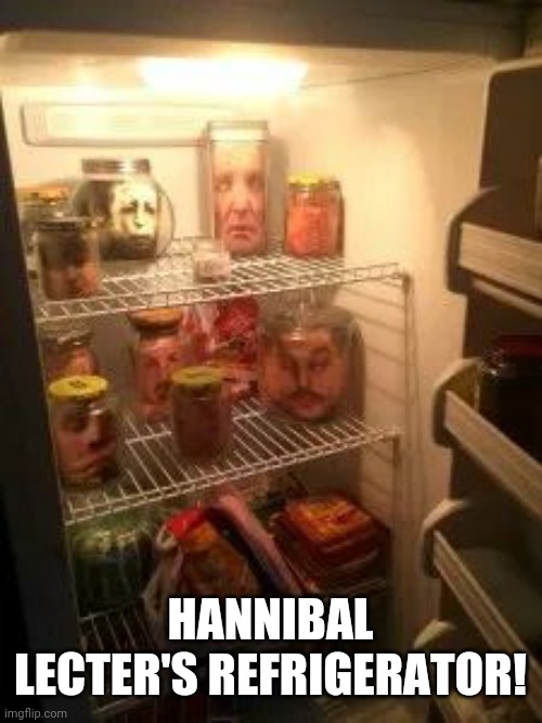 HANNIBAL LECTER'S REFRIGERATOR! | image tagged in lol so funny | made w/ Imgflip meme maker