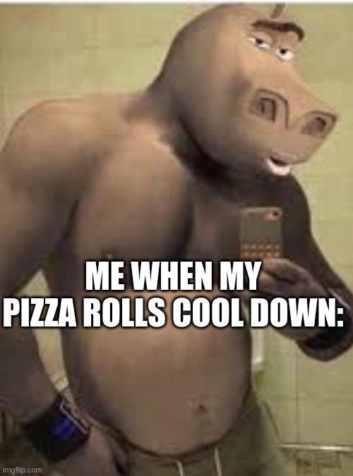 ME WHEN MY PIZZA ROLLS COOL DOWN: | image tagged in pizza rolls | made w/ Imgflip meme maker