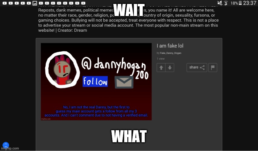 There is a fake danny now | WAIT; WHAT | made w/ Imgflip meme maker