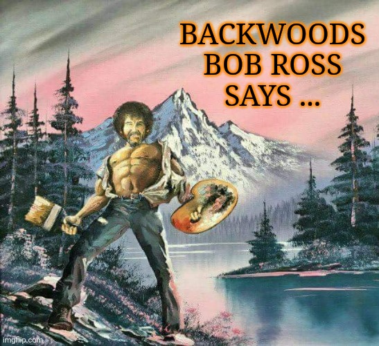 Bob ross | BACKWOODS BOB ROSS SAYS ... | image tagged in funny memes | made w/ Imgflip meme maker