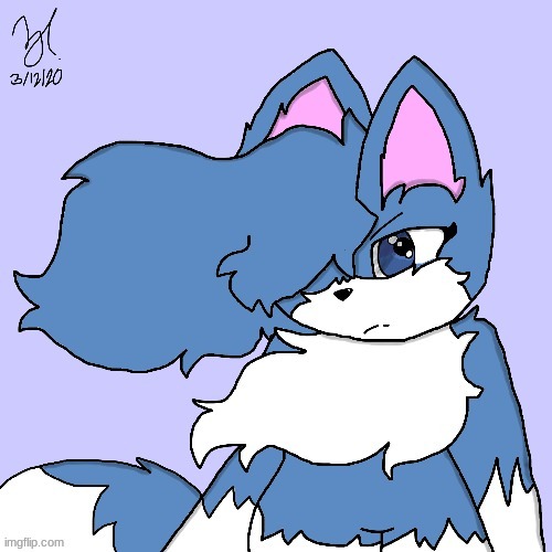 So I tried a new art style with my fursona :3 | image tagged in rip my hands qwq,all done on computer,took 5 hours | made w/ Imgflip meme maker