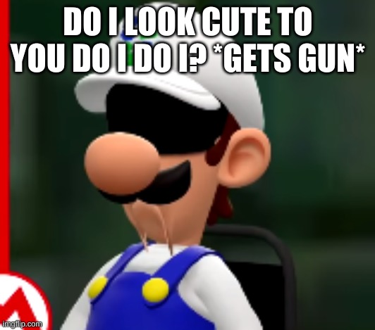 SLG4 | DO I LOOK CUTE TO YOU DO I DO I? *GETS GUN* | image tagged in slg4 | made w/ Imgflip meme maker