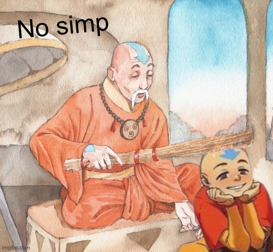 No Simp Avatar Meme | No simp | image tagged in simp,avatar the last airbender,avatar,memes,aang,doge bonk | made w/ Imgflip meme maker
