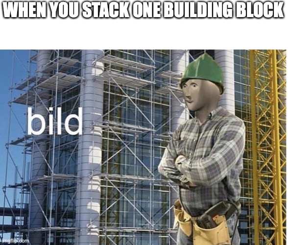 BILD | WHEN YOU STACK ONE BUILDING BLOCK | image tagged in bild meme | made w/ Imgflip meme maker