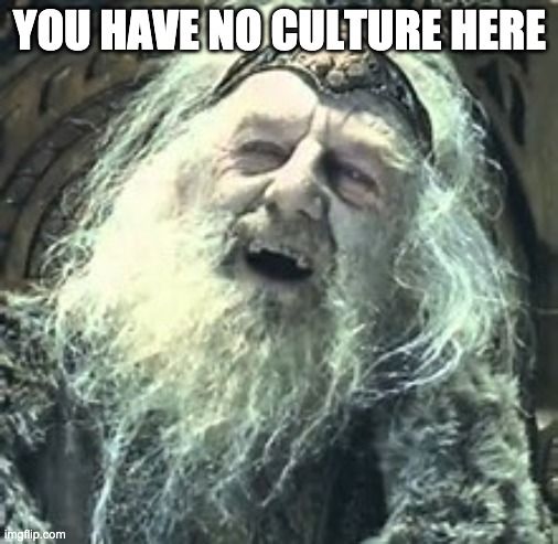 Theoden You Have No Power Here | YOU HAVE NO CULTURE HERE | image tagged in theoden you have no power here | made w/ Imgflip meme maker