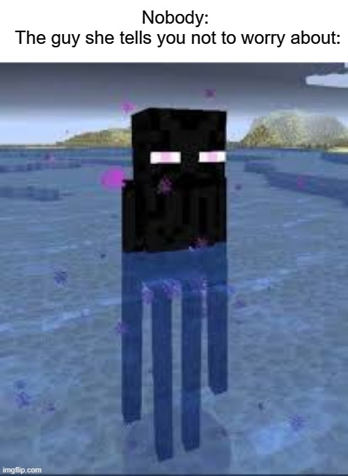 When enderman can swim | Nobody: 
The guy she tells you not to worry about: | image tagged in enderman,minecraft,cursed | made w/ Imgflip meme maker