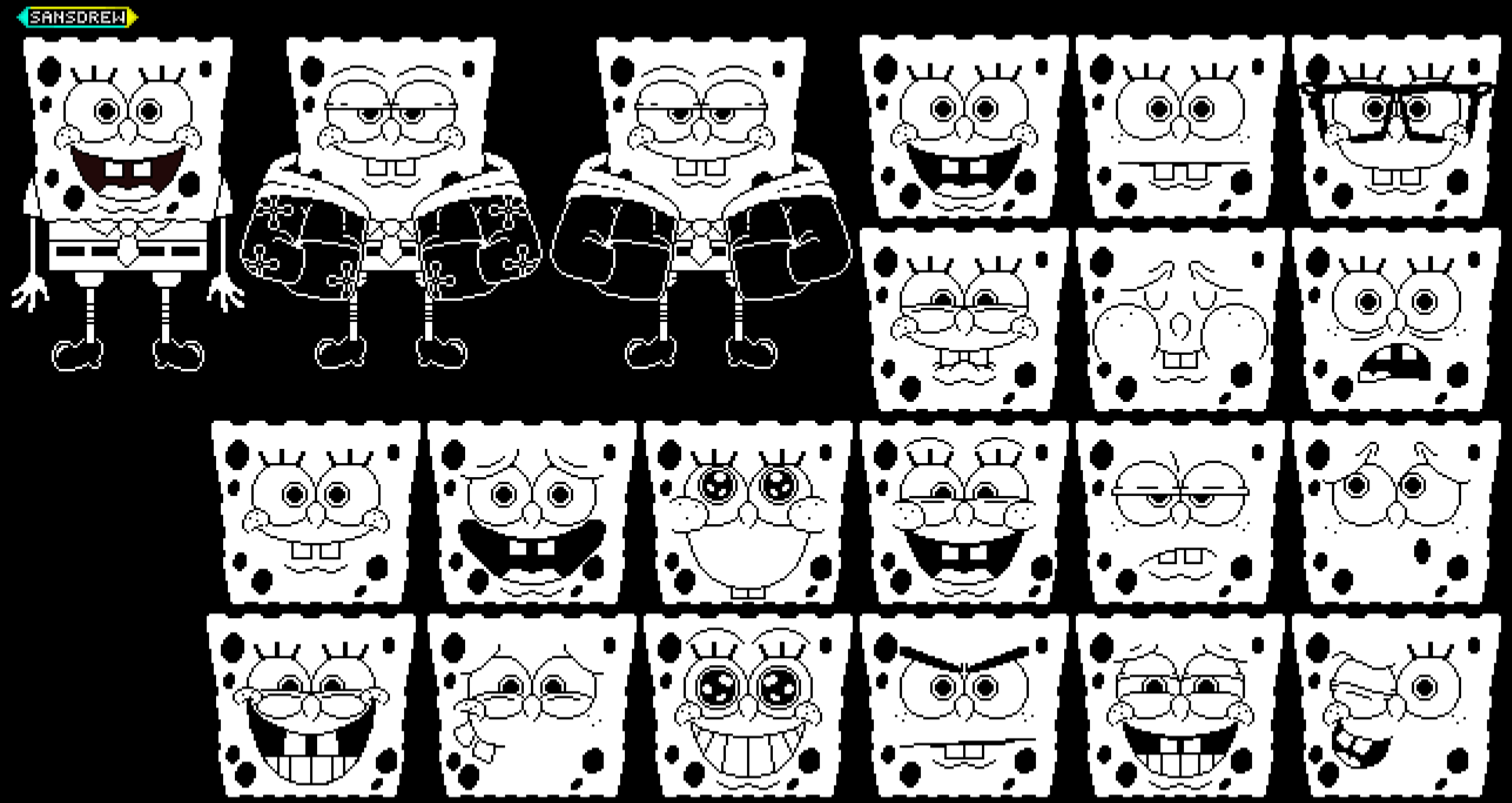 Pixilart - Sans Dialogue Faces by SpongeDrew