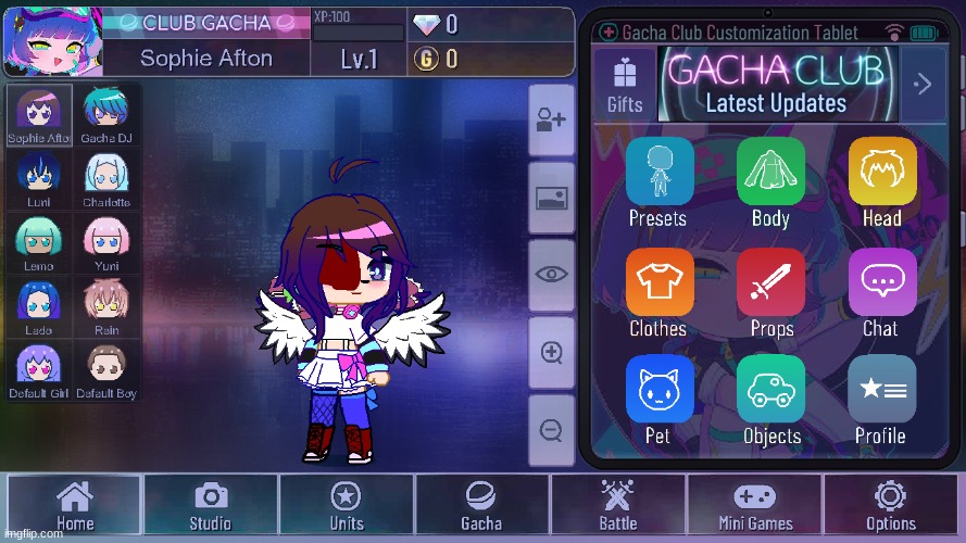 My OC- Sophie Afton, also known as my first character made in Club | image tagged in gacha | made w/ Imgflip meme maker