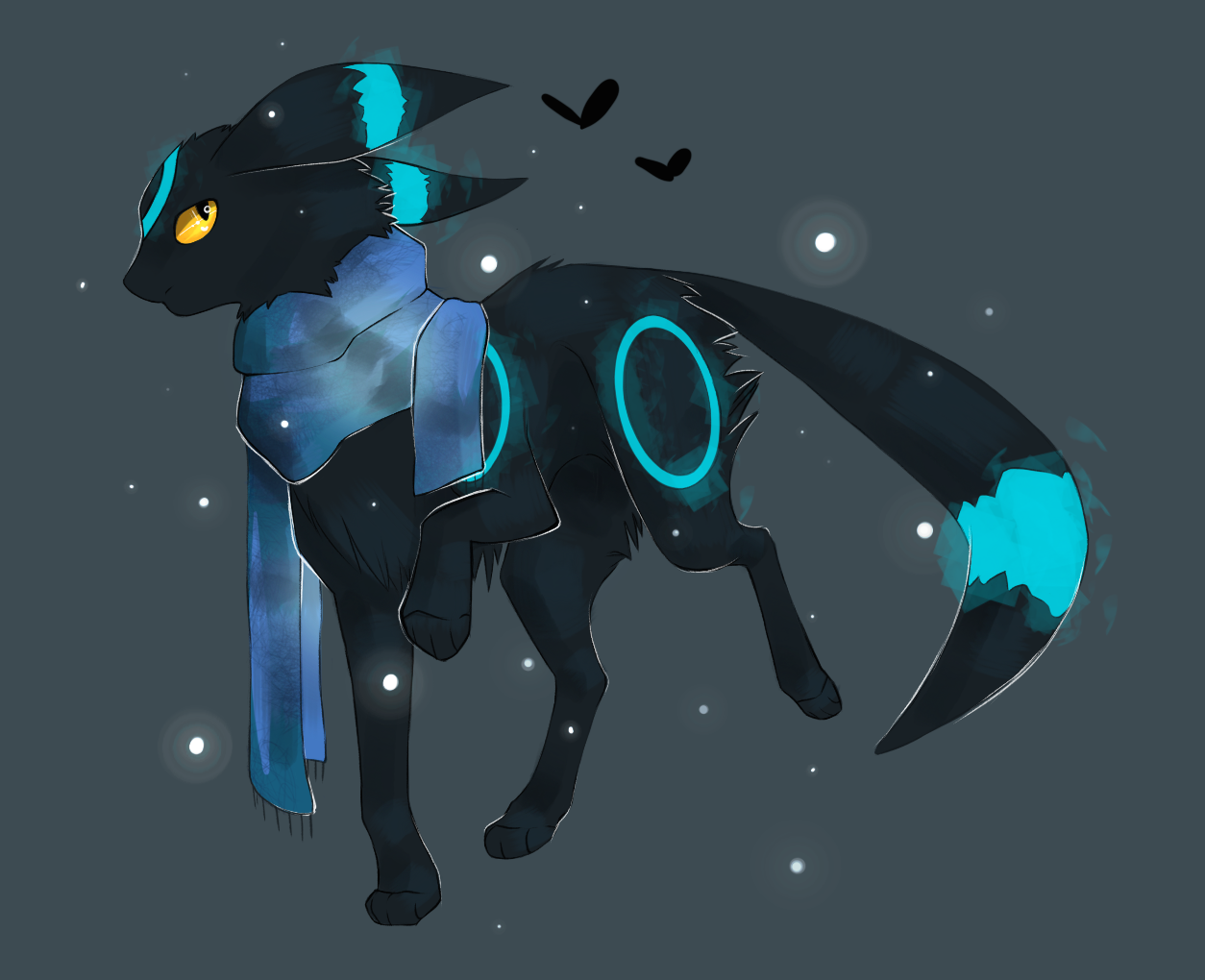 Shiny Umbreon with a scarf Blank Meme Template