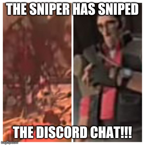 Discord x TF2 | THE SNIPER HAS SNIPED; THE DISCORD CHAT!!! | image tagged in memes,tf2 | made w/ Imgflip meme maker