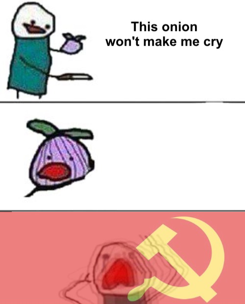 This onion won't make me cry (communist) Blank Meme Template